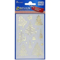 Adesivi Zweckform 'Alberi di Natale', carta, oro