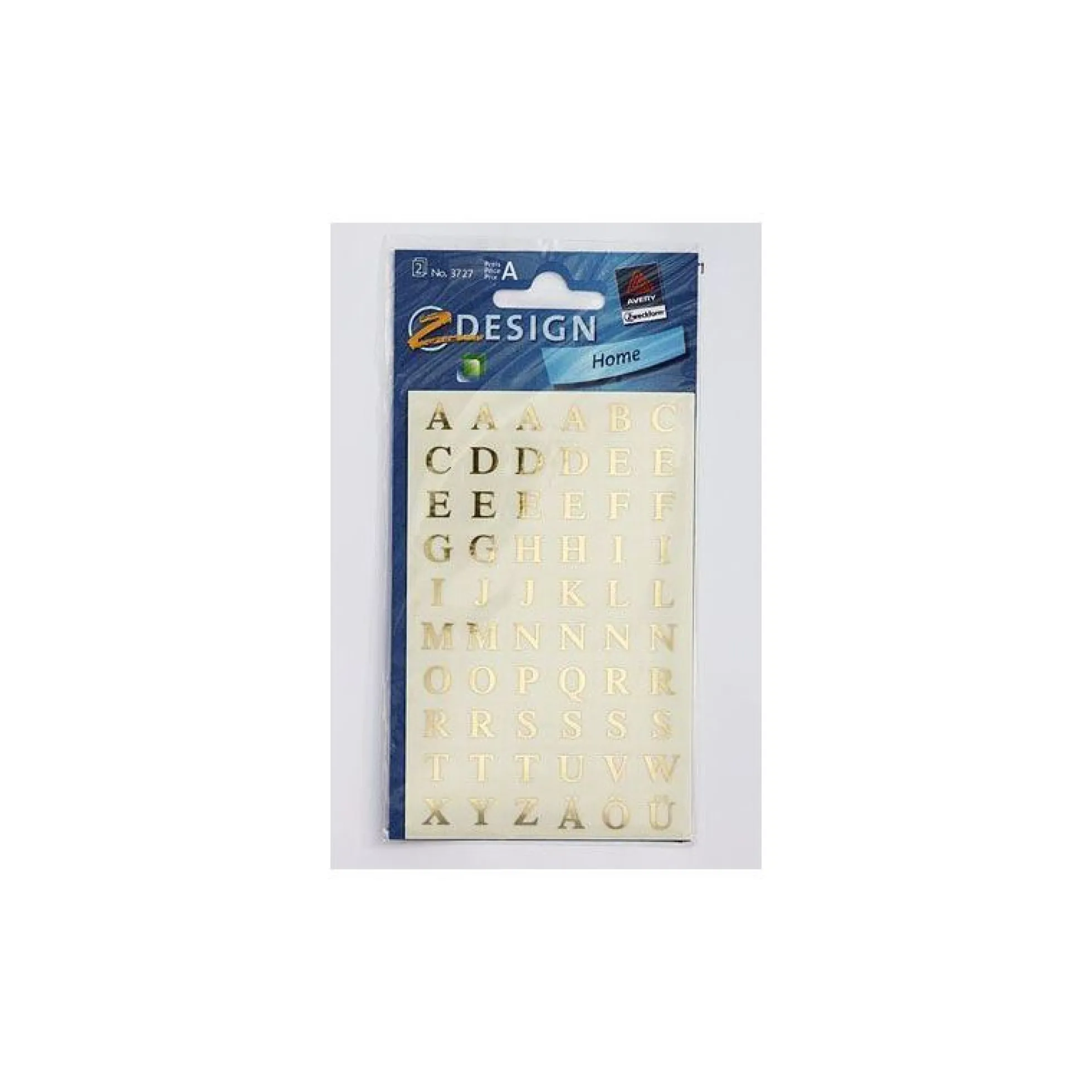 Adesivi Zweckform 'Alfabeto', rettangolari, plastica, oro