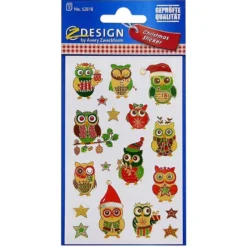 Adesivi Zweckform 'Gufi di Natale', carta, multicolore