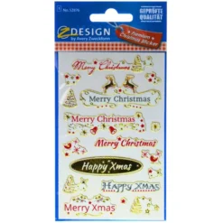 Adesivi Zweckform 'Merry Christmas', carta, multicolore