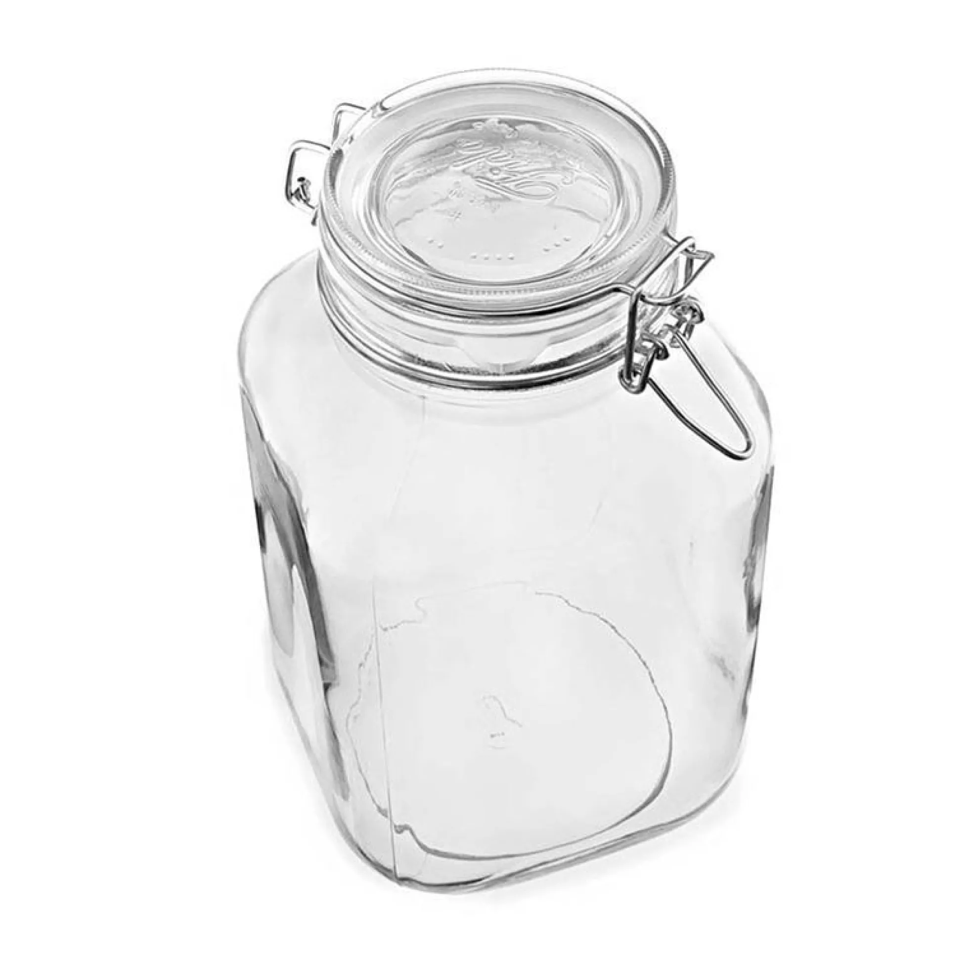 Barattolo con chiusura a filo "Fido" da 3.000 ml, quadrato, bocca: chiusura a filo