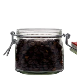 Barattolo con chiusura a filo da 630 ml, quadrato, apertura: chiusura a filo