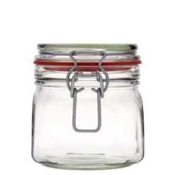 Barattolo con chiusura a filo da 630 ml, quadrato, apertura: chiusura a filo