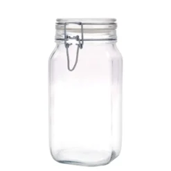 Barattolo in vetro con chiusura a filo 'Fido', quadrato, capacità 1.500 ml, apertura: chiusura a filo