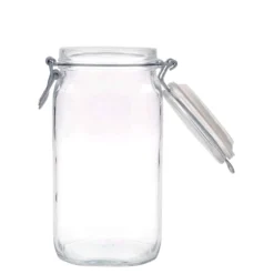 Barattolo in vetro con chiusura a filo 'Fido', quadrato, capacità 1.500 ml, apertura: chiusura a filo