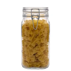 Barattolo in vetro con chiusura a filo 'Fido', quadrato, capacità 1.500 ml, apertura: chiusura a filo