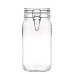 Barattolo in vetro con chiusura a filo 'Fido', quadrato, capacità 1.500 ml, apertura: chiusura a filo