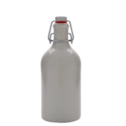 Boccale da 500 ml, gres, bianco, bocca: chiusura a gancio