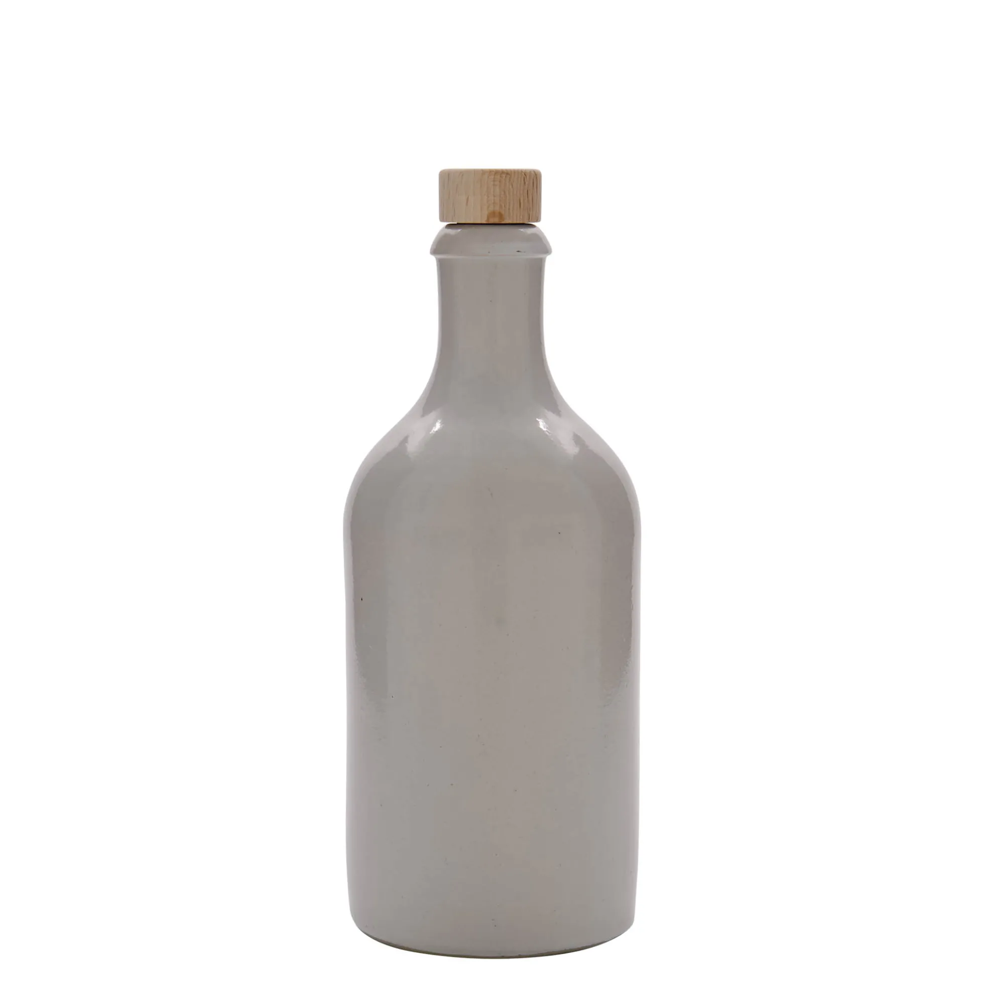 Boccale da 500 ml, gres, bianco, bocca: sughero