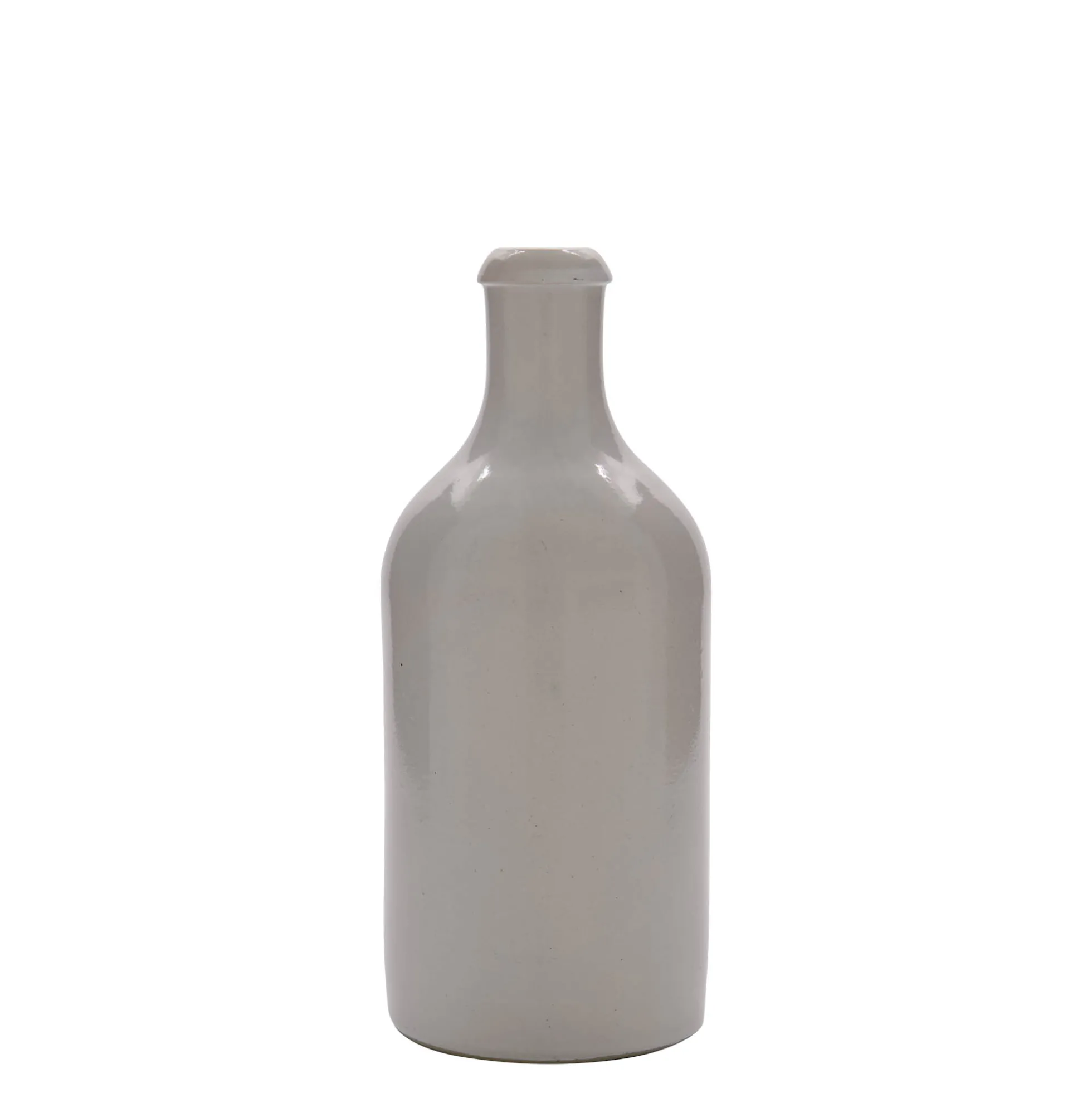 Boccale da 500 ml, gres, bianco, bocca: sughero