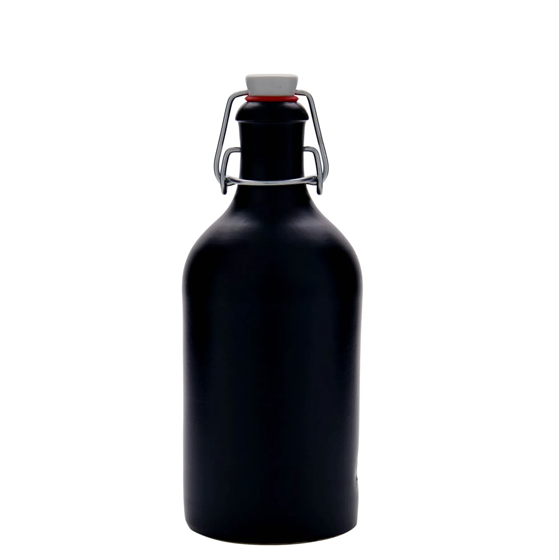 Boccale da 500 ml, gres, nero, bocca: chiusura a leva