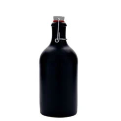 Boccale da 500 ml, gres, nero, bocca: chiusura a leva