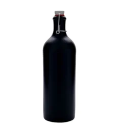 Boccale da 750 ml, gres, nero, bocca: chiusura a leva