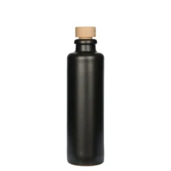 Boccale da 200 ml, gres, nero, bocca: sughero
