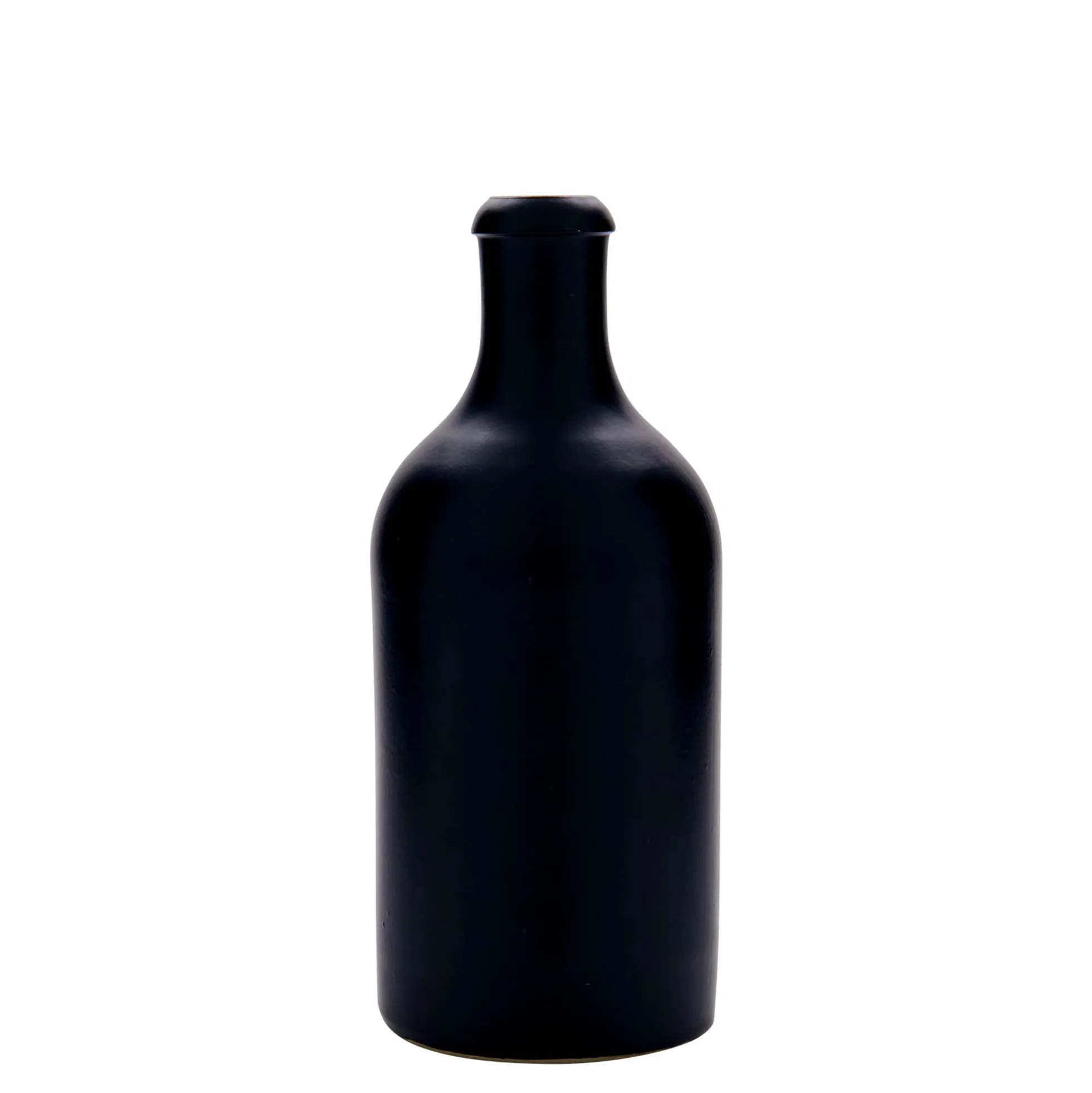 Boccale da 500 ml, gres, nero, bocca: sughero