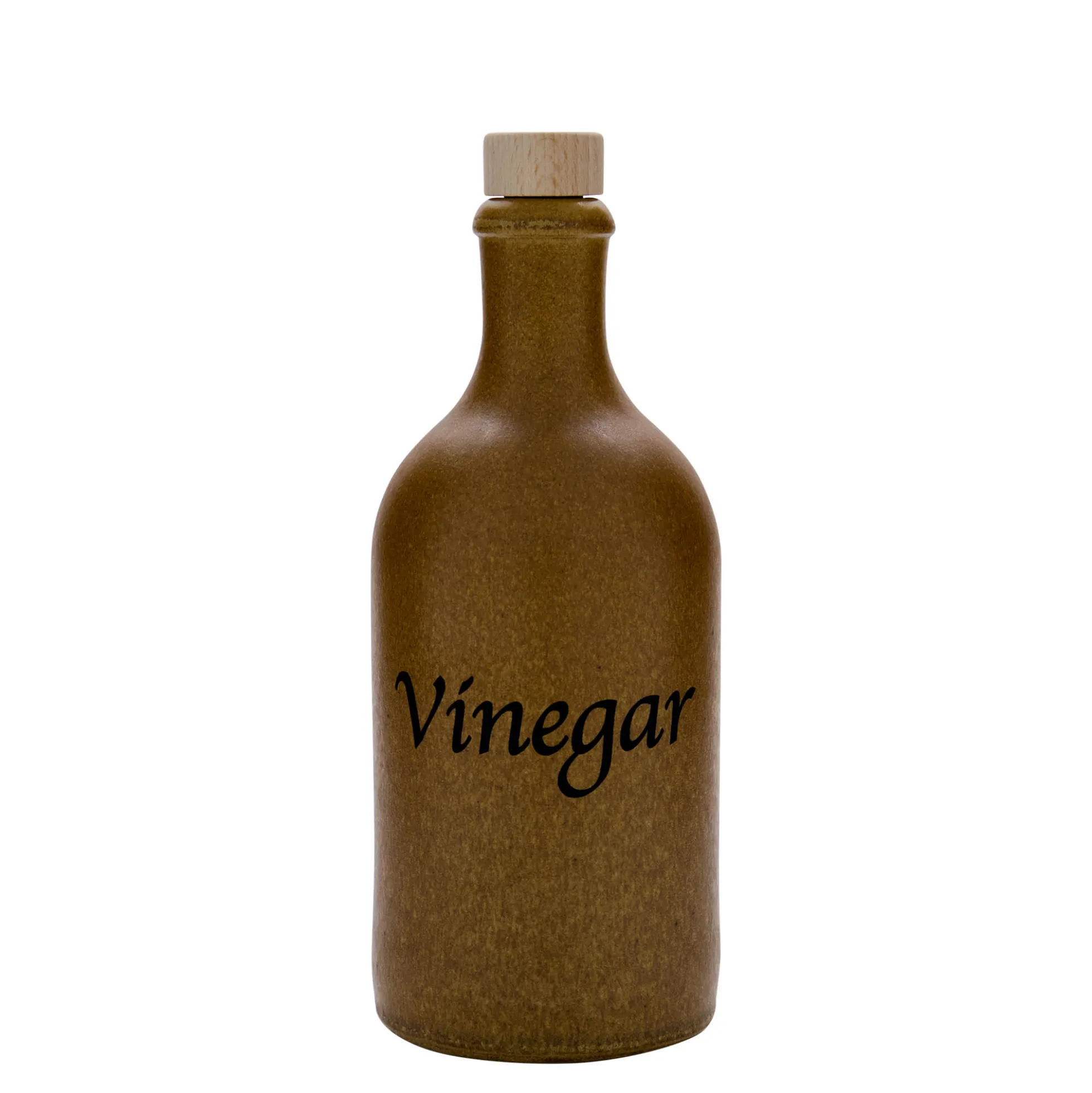 Boccale da 500 ml, motivo: Aceto, gres, marrone cristallino, bocca: sughero