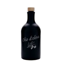 Boccale da 500 ml, motivo: Olio d'Oliva, gres, nero, bocca: sughero