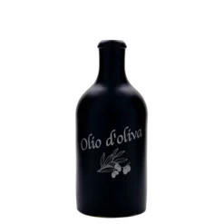 Boccale da 500 ml, motivo: Olio d'Oliva, gres, nero, bocca: sughero