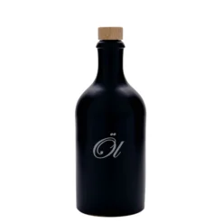 Boccale da 500 ml, motivo: olio, gres, nero, bocca: sughero