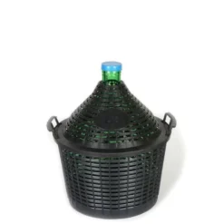 Bombola a palla da 10 l, collo stretto, vetro, verde, bocca: coperchio a calotta