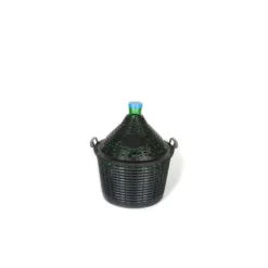 Bombola a pallone da 15 l, collo stretto, vetro, verde, bocca: coperchio a calotta