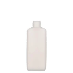 Bottiglia a tanica da 250 ml, rettangolare, plastica HDPE, naturale, bocca: DIN 25 EPE