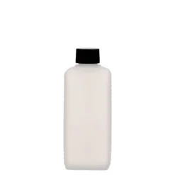 Bottiglia a tanica da 250 ml, rettangolare, plastica HDPE, naturale, bocca: DIN 25 EPE