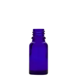 Bottiglia con contagocce da 10 ml, medicina, vetro, blu reale-rosso, bocca: DIN 18