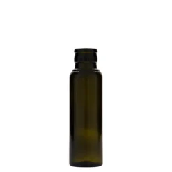 Bottiglia da 100 ml per aceto/olio 'Willy New', vetro, verde antico, bocca: DOP