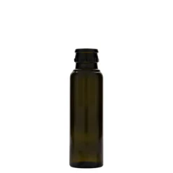 Bottiglia da 100 ml per aceto/olio 'Willy New', vetro, verde antico, bocca: DOP