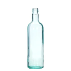 Bottiglia da 750 ml per aceto/olio 'Willy New', vetro, verde chiaro, bocca: DOP