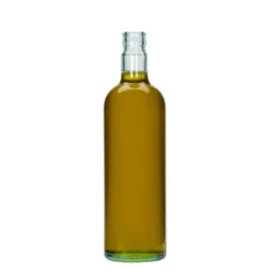 Bottiglia da 750 ml per aceto/olio 'Willy New', vetro, verde chiaro, bocca: DOP