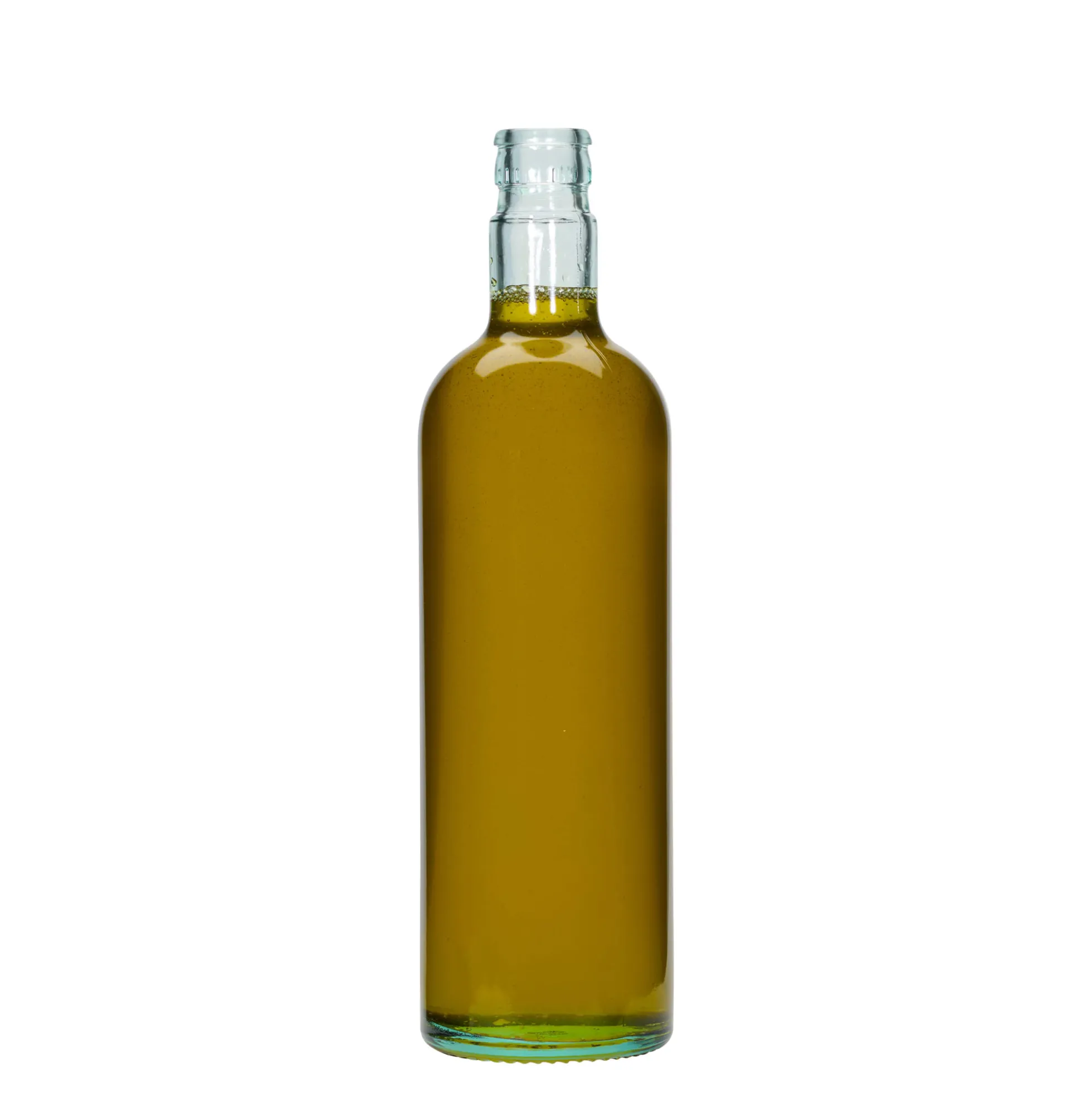 Bottiglia da 750 ml per aceto/olio 'Willy New', vetro, verde chiaro, bocca: DOP