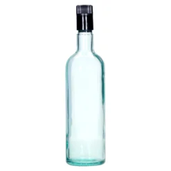 Bottiglia da 750 ml per aceto/olio 'Willy New', vetro, verde chiaro, bocca: DOP