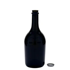 Bottiglia da 750 ml per birra/spumante 'Butterfly', vetro, verde antico, bocca: tappo corona