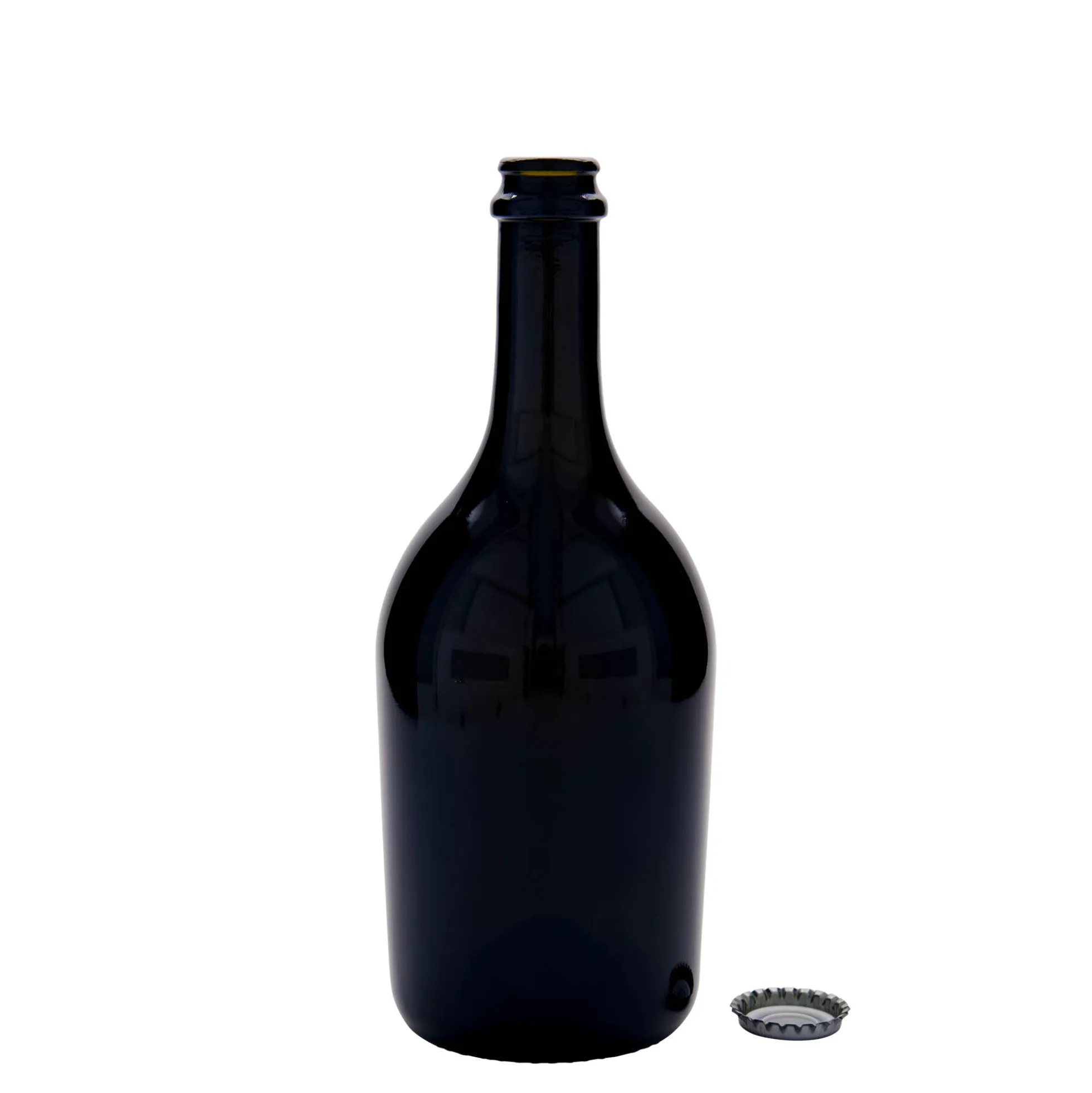 Bottiglia da 750 ml per birra/spumante 'Butterfly', vetro, verde antico, bocca: tappo corona