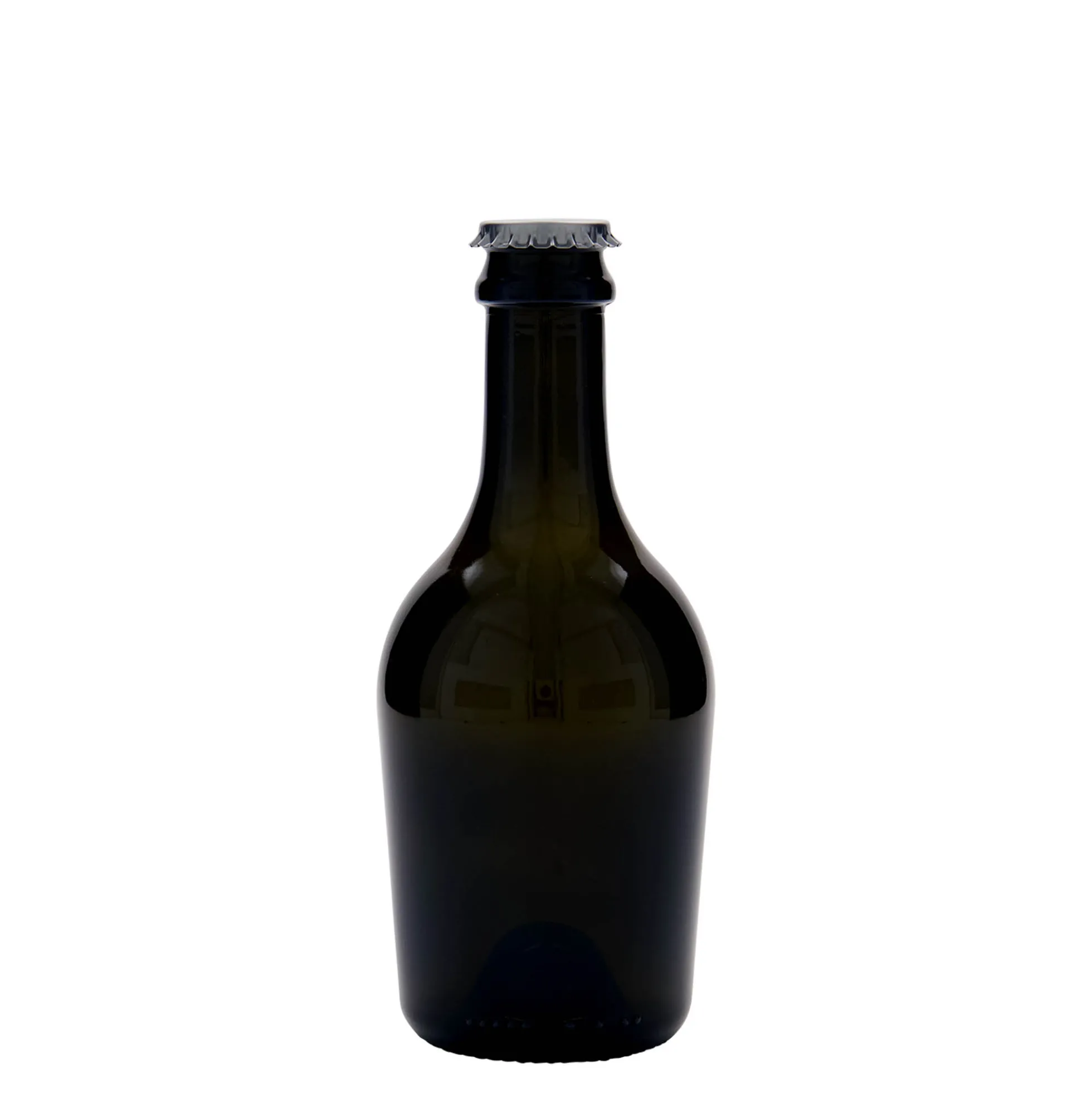 Bottiglia da 330 ml per birra/spumante 'Butterfly', vetro, verde antico, bocca: tappo corona
