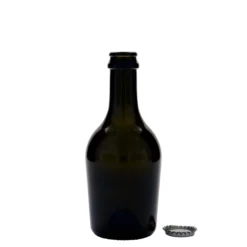 Bottiglia da 330 ml per birra/spumante 'Butterfly', vetro, verde antico, bocca: tappo corona