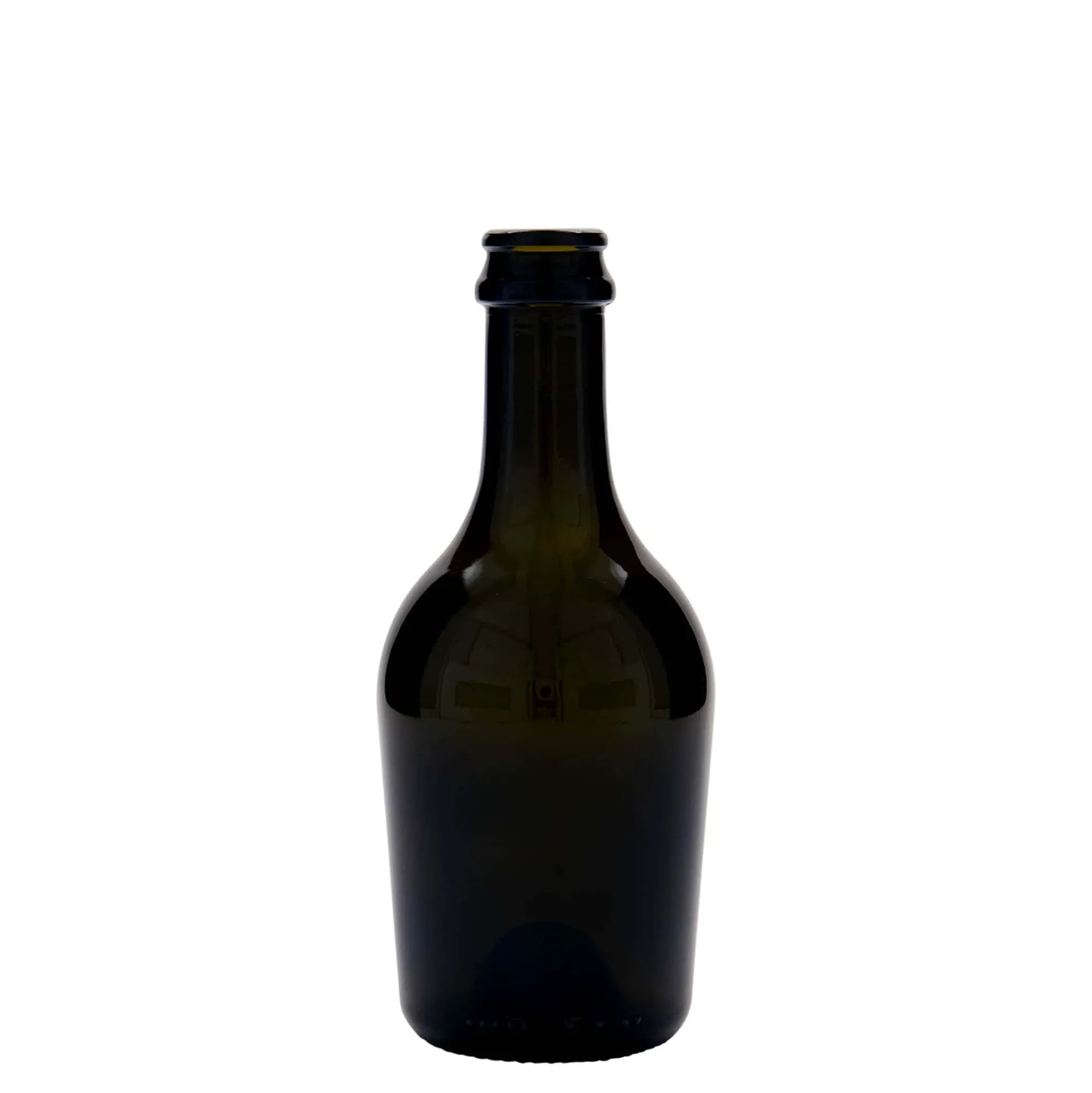 Bottiglia da 330 ml per birra/spumante 'Butterfly', vetro, verde antico, bocca: tappo corona