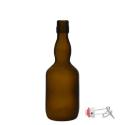 Bottiglia di birra da 500 ml, collo a campana, vetro, verde antico, bocca: chiusura a leva