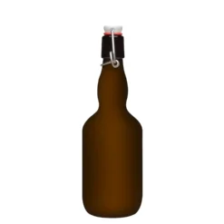 Bottiglia di birra da 500 ml, collo a campana, vetro, verde antico, bocca: chiusura a leva