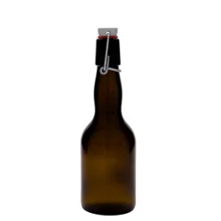 Bottiglia di birra da 330 ml, collo a campana, vetro, marrone, apertura: chiusura a leva