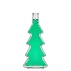 Bottiglia di vetro da 200 ml 'Albero di Natale', bocca: tappo di sughero
