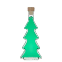 Bottiglia di vetro da 200 ml 'Albero di Natale', bocca: tappo di sughero