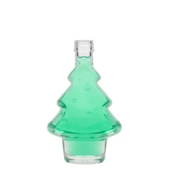 Bottiglia di vetro da 200 ml 'Albero di Natale', bocca: PP 28