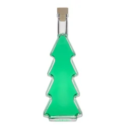 Bottiglia di vetro da 500 ml 'Albero di Natale', bocca: tappo di sughero