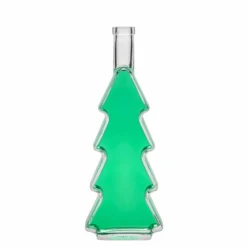 Bottiglia di vetro da 500 ml 'Albero di Natale', bocca: tappo di sughero