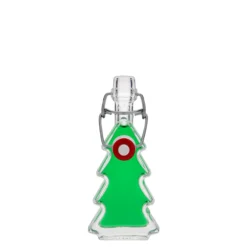 Bottiglia di vetro da 40 ml 'Albero di Natale', bocca: chiusura a gancio