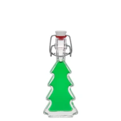 Bottiglia di vetro da 40 ml 'Albero di Natale', bocca: chiusura a gancio