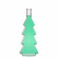 Bottiglia di vetro da 350 ml 'Albero di Natale', bocca: sughero
